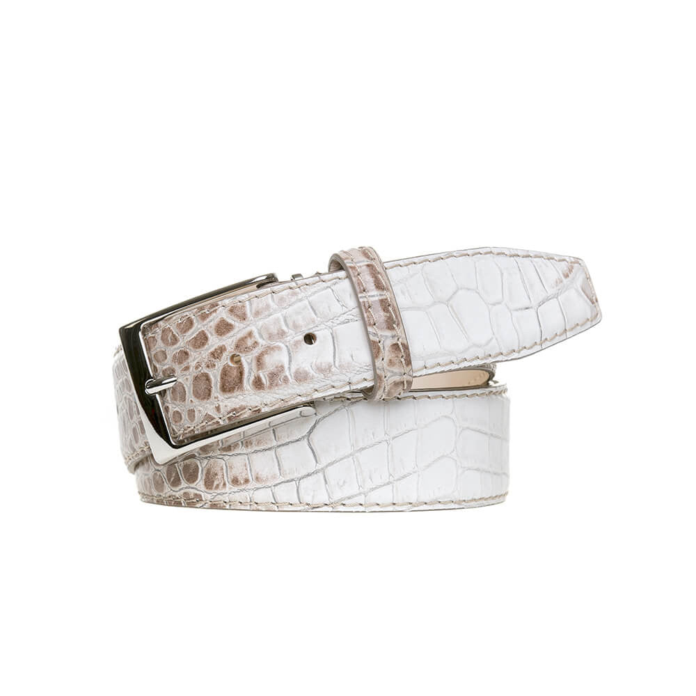 LuxeGator Exotic Croc Pattern Leather Alligator Belt