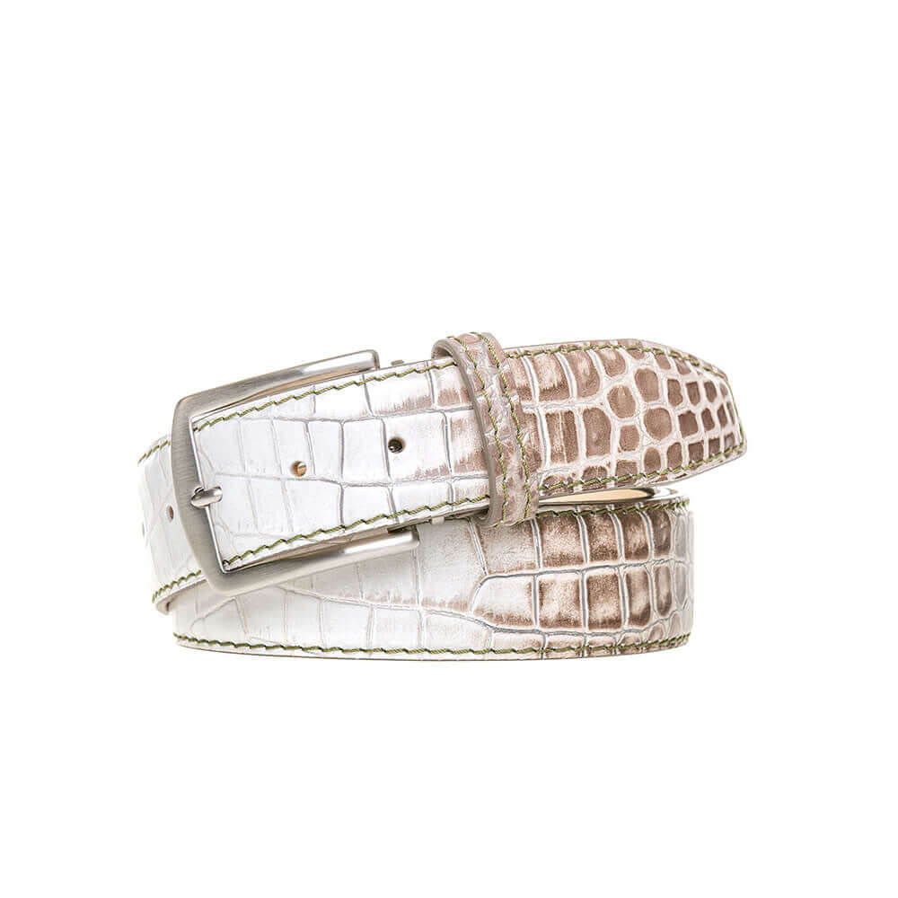 Vintage Natural Mock Gator Leather Belt | Roger Ximenez Leather Goods | Mock Gator | Roger Ximenez