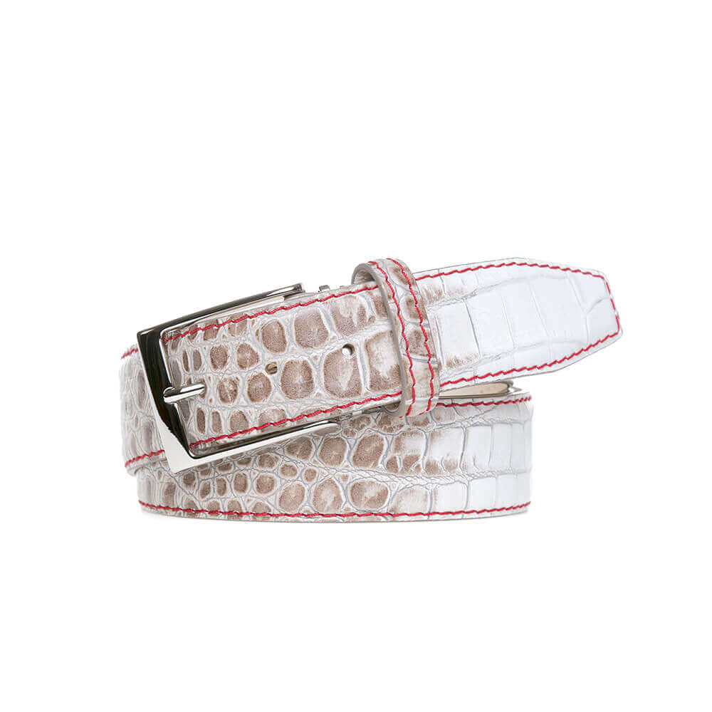 Vintage Natural Mock Gator Leather Belt | Roger Ximenez Leather Goods | Mock Gator | Roger Ximenez