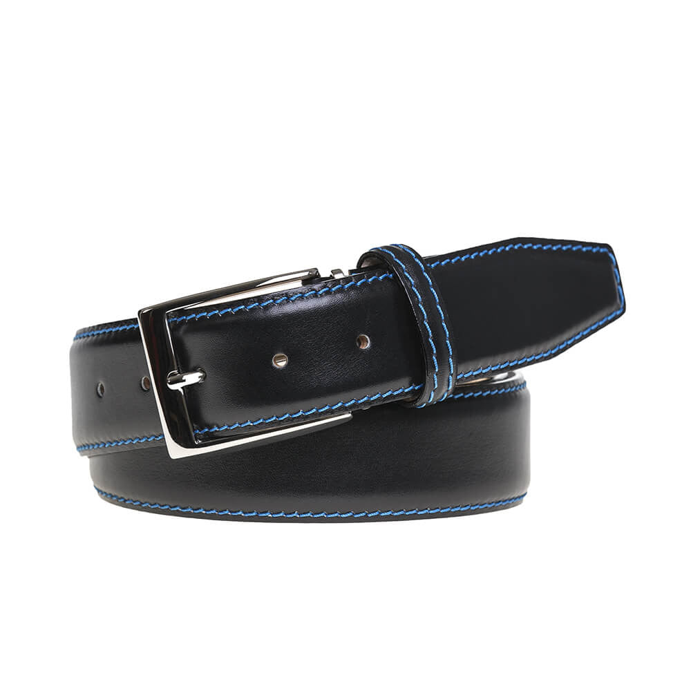 Black Italian Calf Leather Belt | Mens Fashion | Roger Ximenez Black Italian Calf Leather Belt | Mens Fashion | Roger Ximenez