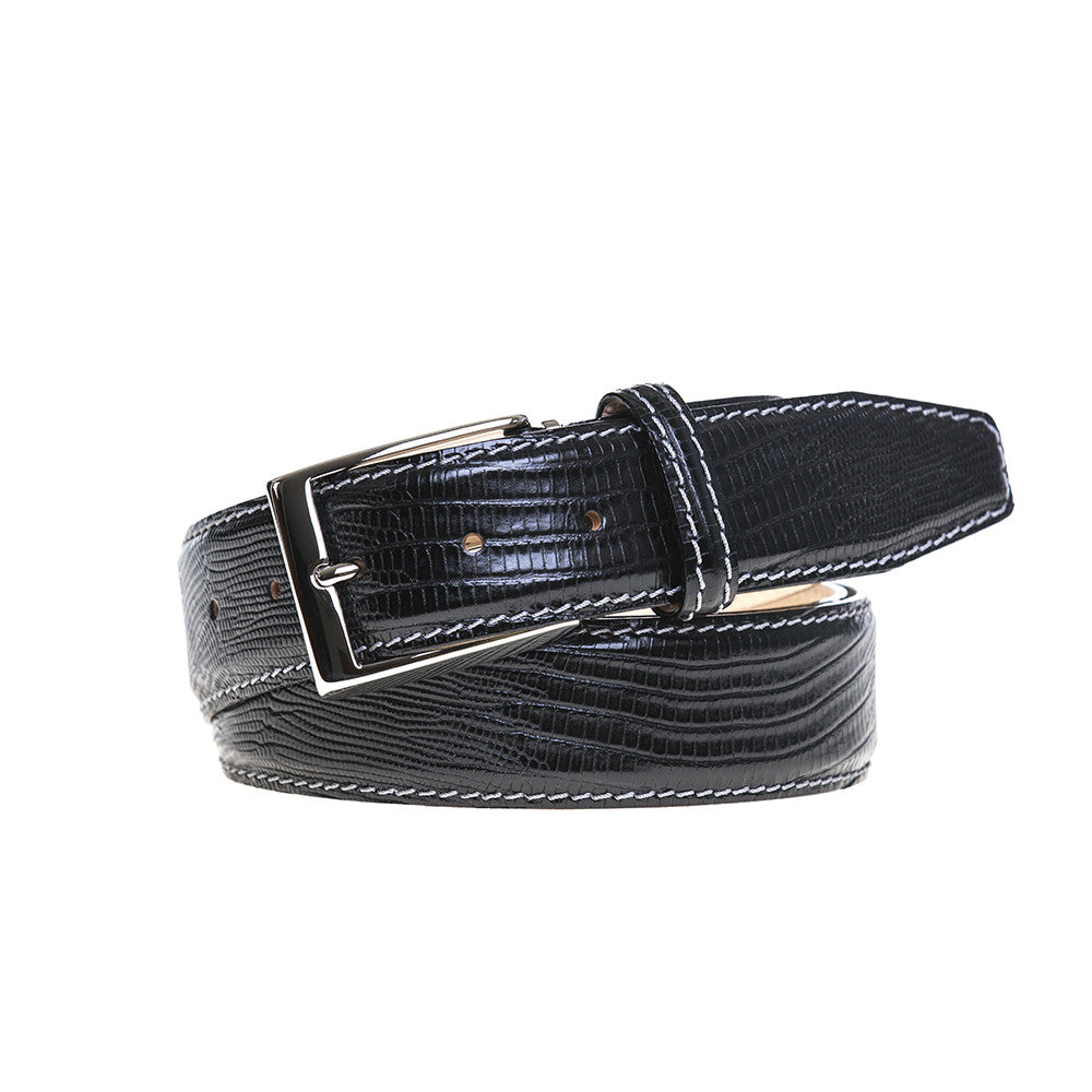Men's Genuine Authentic Black Cherry Lizard Belt main image 0