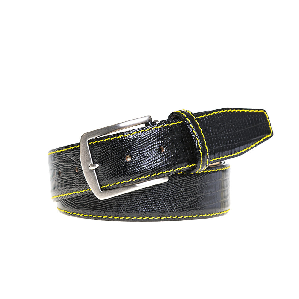 Men's Genuine Authentic Black Cherry Lizard Belt main image 1