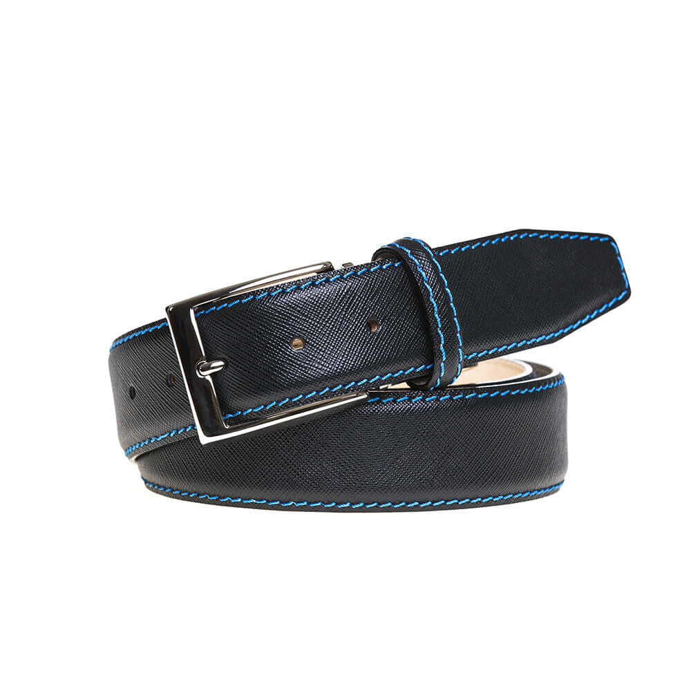 Black Saffiano Leather Belt