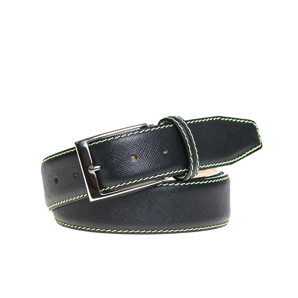 Black Saffiano Designer Leather Belt | Mens Fashion | Roger Ximenez | Saffiano | Roger Ximenez