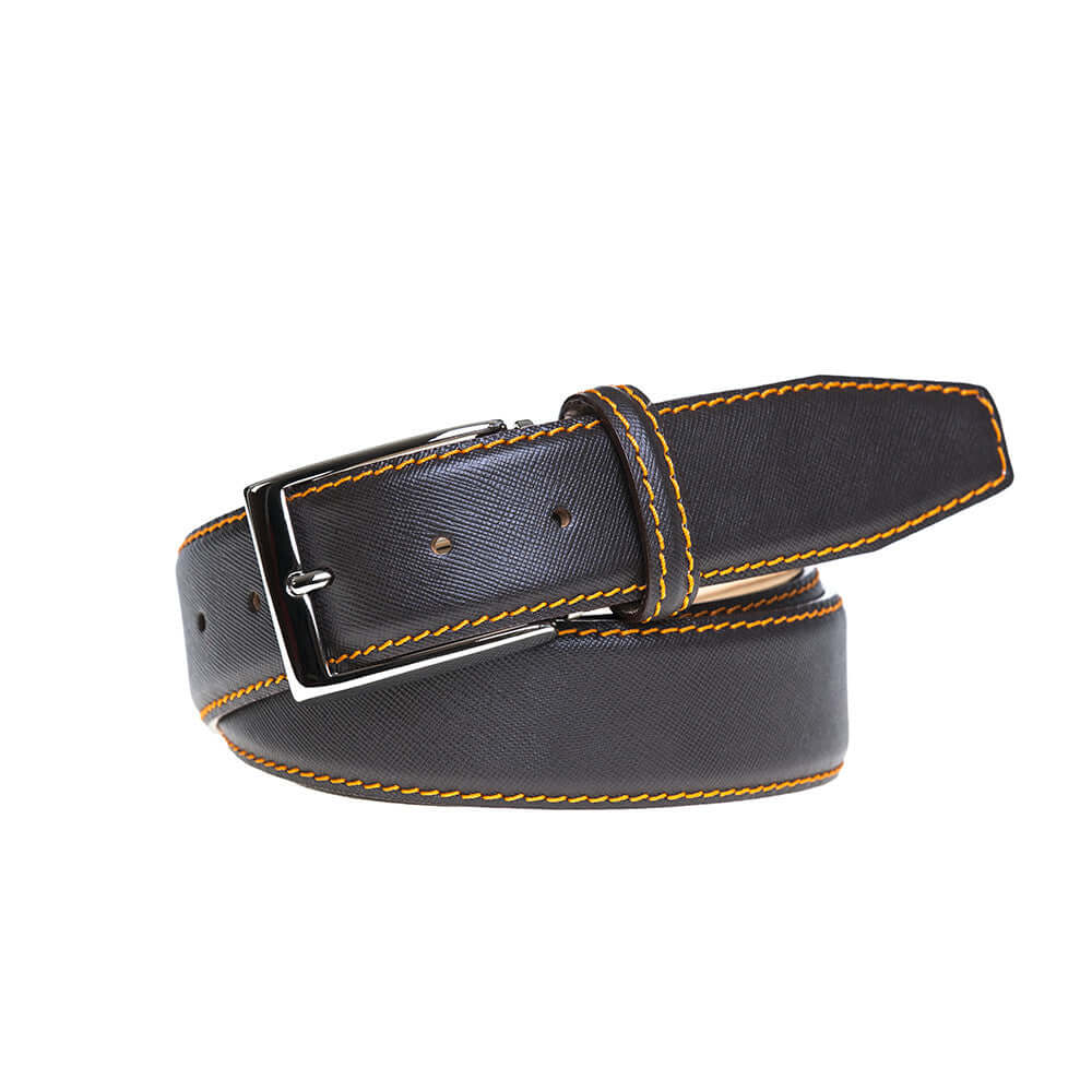 Custom Brown Saffiano Leather Belt | Leather Goods | Roger Ximenez | Saffiano | Roger Ximenez