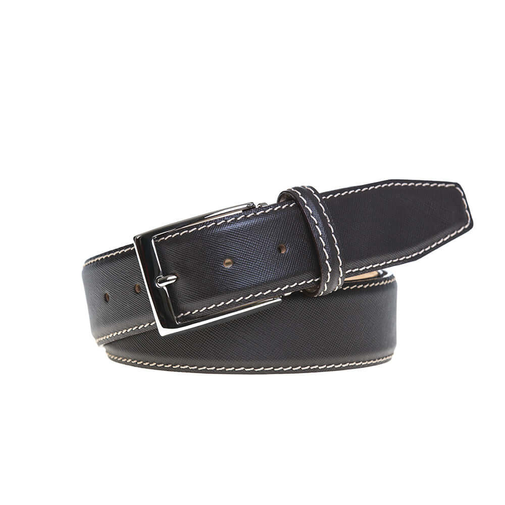 Custom Brown Saffiano Leather Belt | Leather Goods | Roger Ximenez | Saffiano | Roger Ximenez