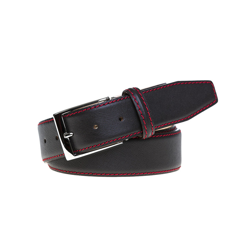 Custom Brown Saffiano Leather Belt | Leather Goods | Roger Ximenez