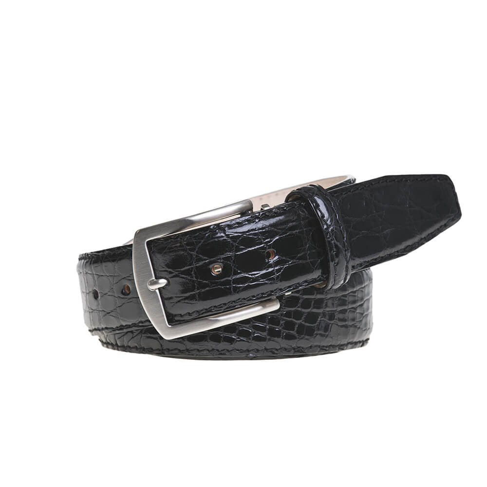 Black Crocodile Leather Belt | Mens Leather Goods | Roger Ximenez | Crocodile | Roger Ximenez