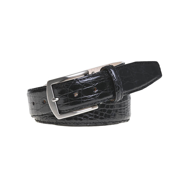 Black Crocodile Leather Belt | Mens Leather Goods | Roger Ximenez ...