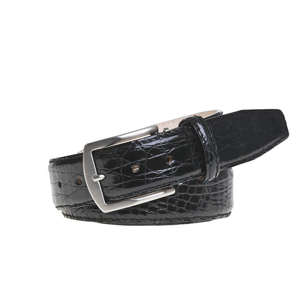 Black Crocodile Leather Belt | Mens Leather Goods | Roger Ximenez