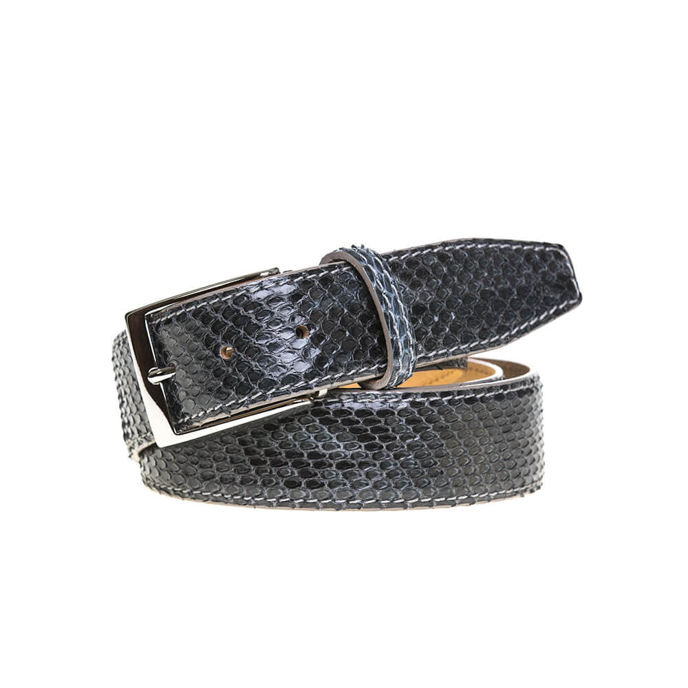 Gray Python Belt - 44 / 40mm / Gray | Mens Fashion &amp; Leather Goods by Roger Ximenez