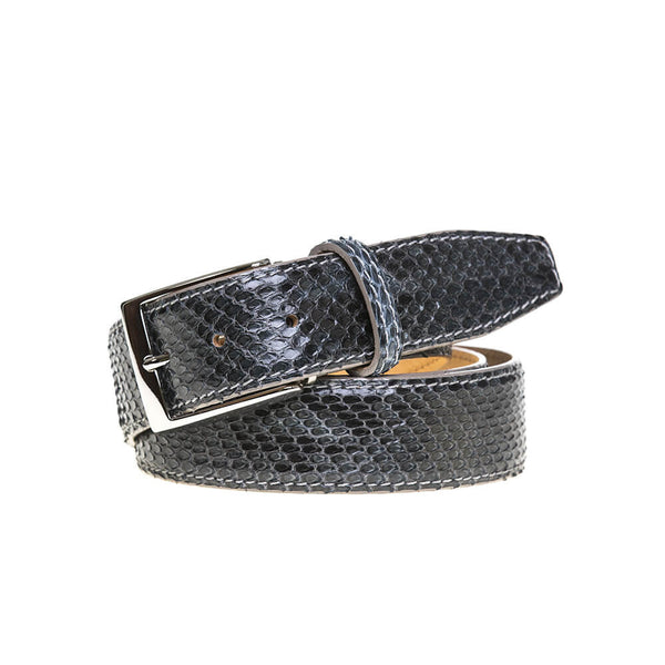 Gray Python Leather Belt - Roger Ximenez: Bespoke Belts and Leather ...