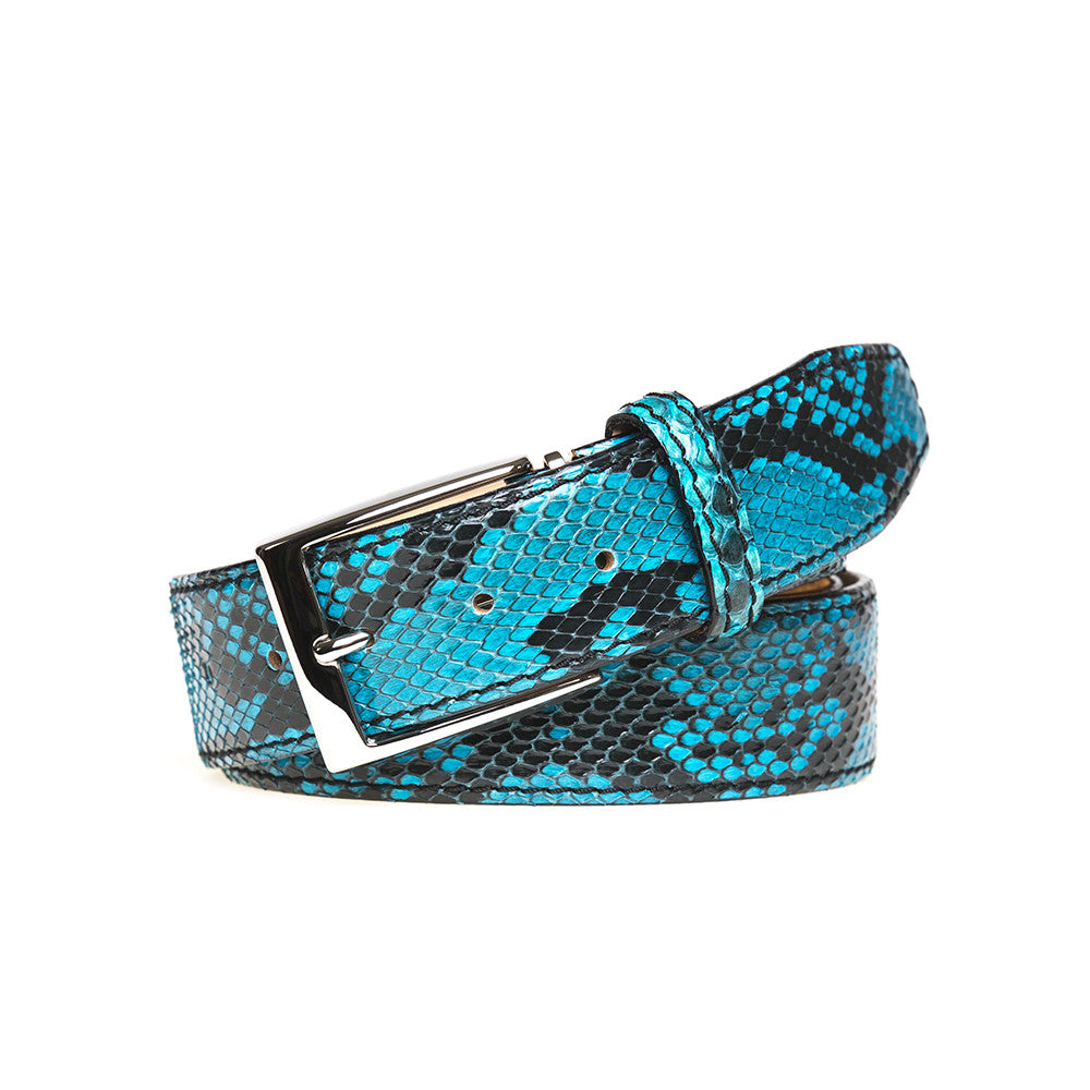 Turquoise Python Belt - 44 / 40mm / Turquoise | Mens Fashion &amp; Leather Goods by Roger Ximenez